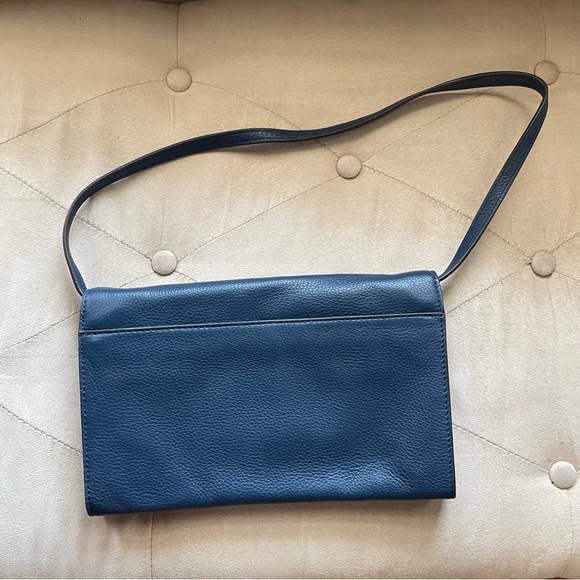 Michael Kors Blue Oversized Clutch Leather Purse Handbag - Picture 2 of 8